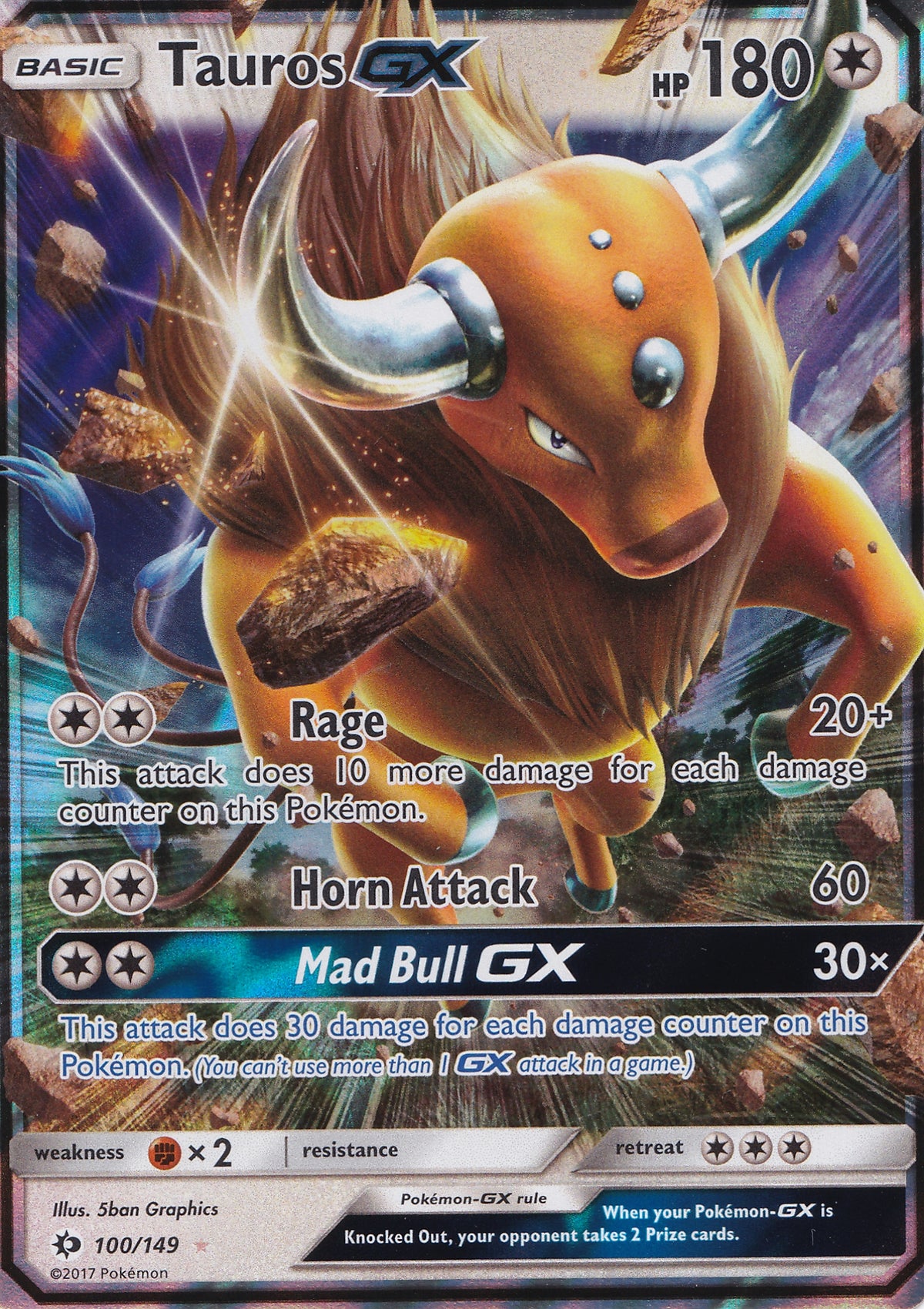 Tauros GX Full Art 100/149 SUM ENG 2017 (NM)