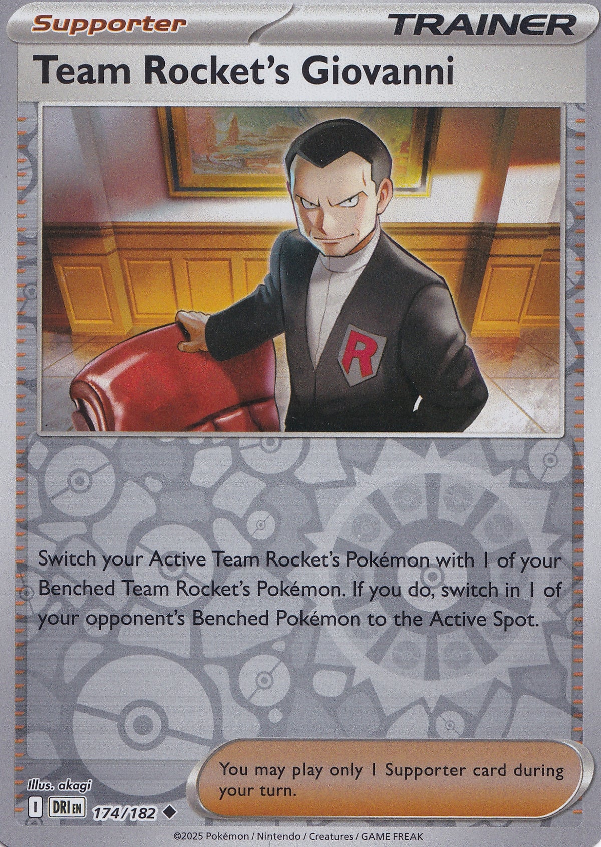 Team Rocket's Giovanni RH 174/182 DRI ENG 2025 (NM)