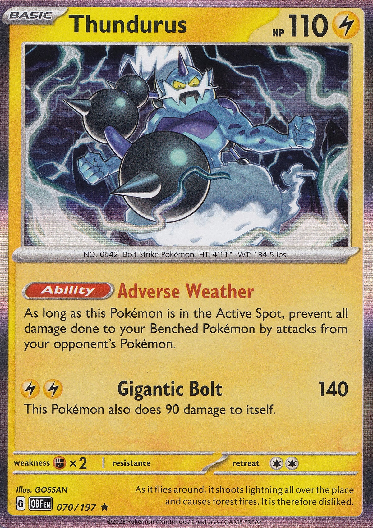 Thundurus 070/197 OBF ENG 2023 (NM)