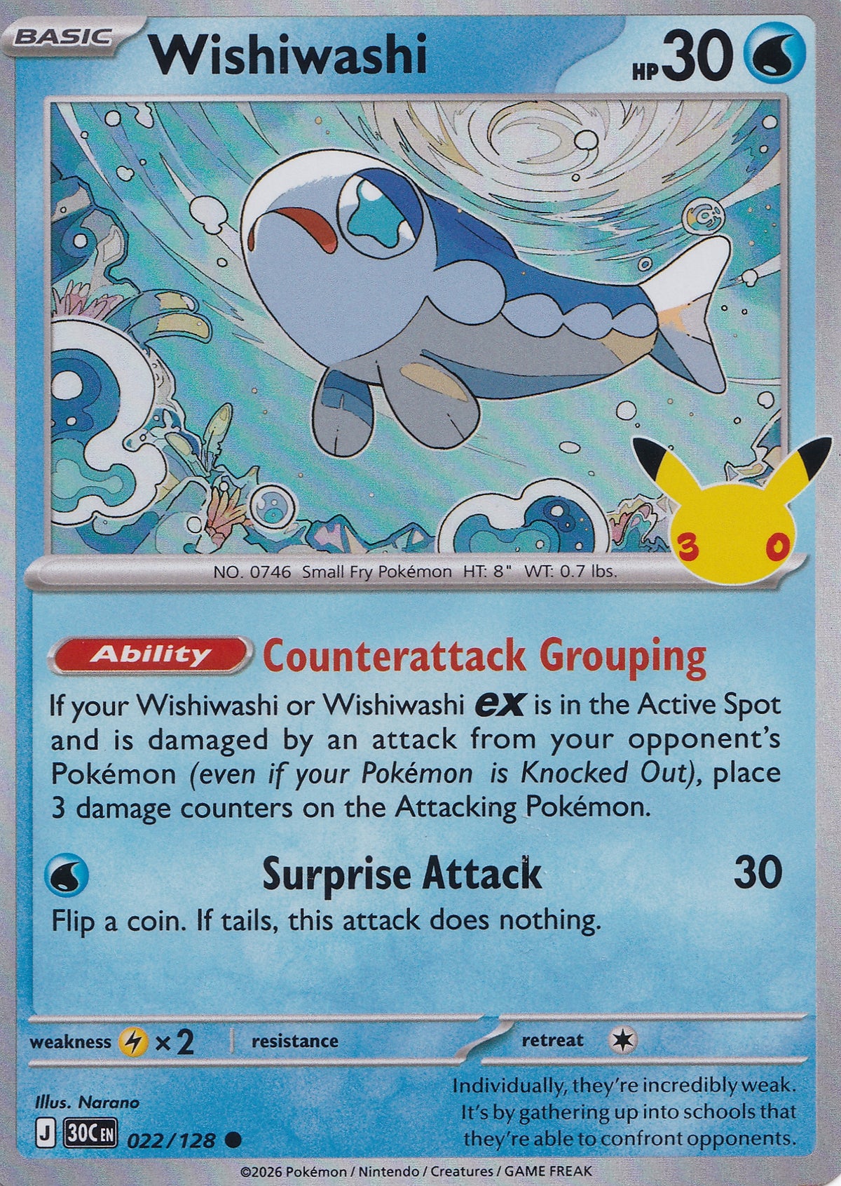 Wishiwashi 022/128 30C EN (NM)