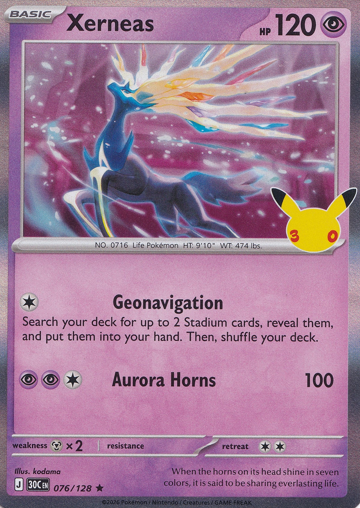 Xerneas 076/128 30C EN HOLO (NM)
