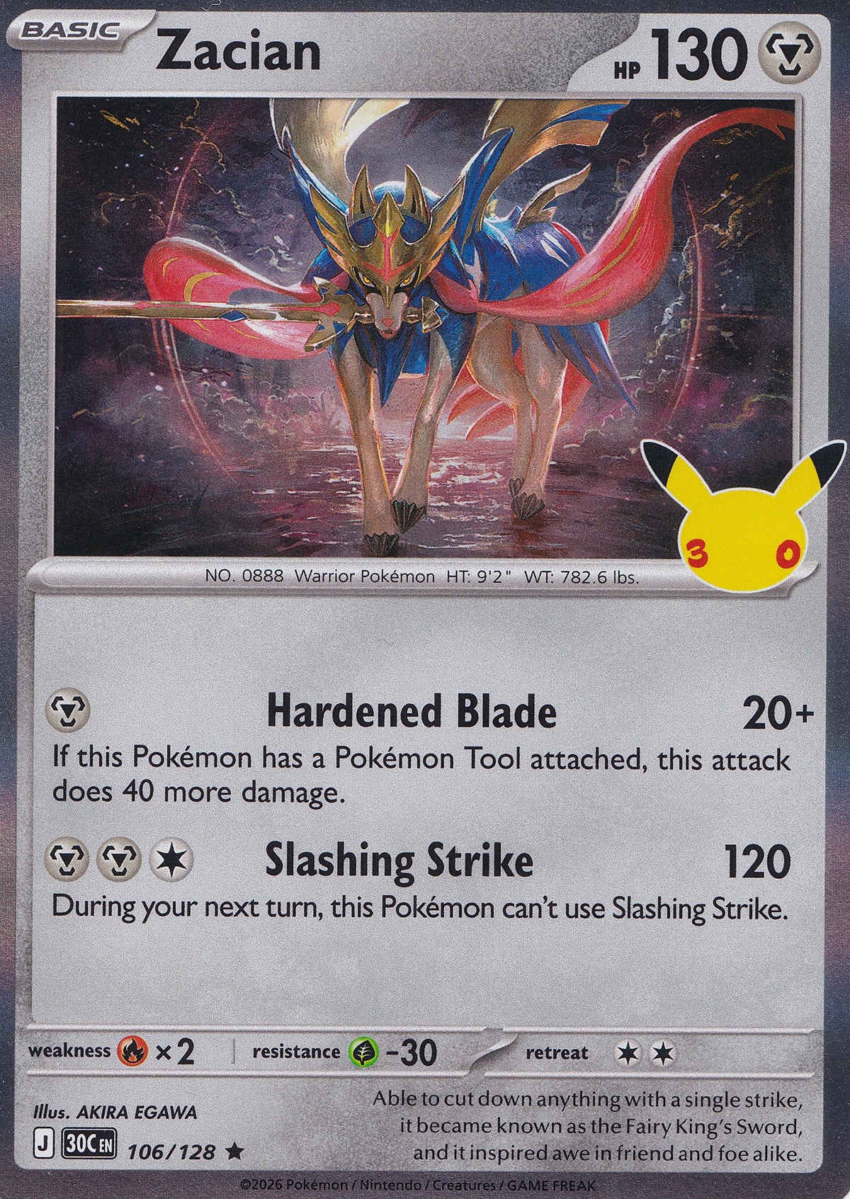 Zacian 106/128 30C EN HOLO (NM)