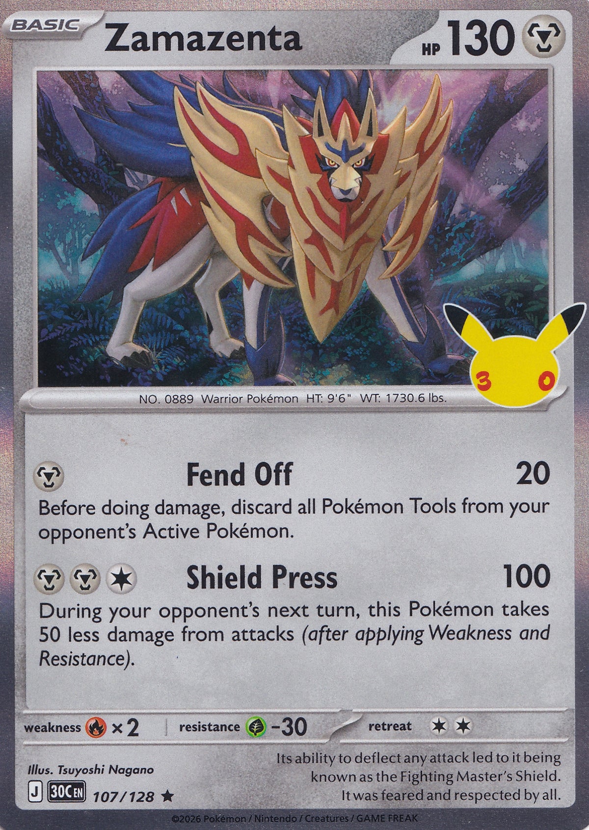 Zamazenta 107/128 30C EN HOLO (NM)