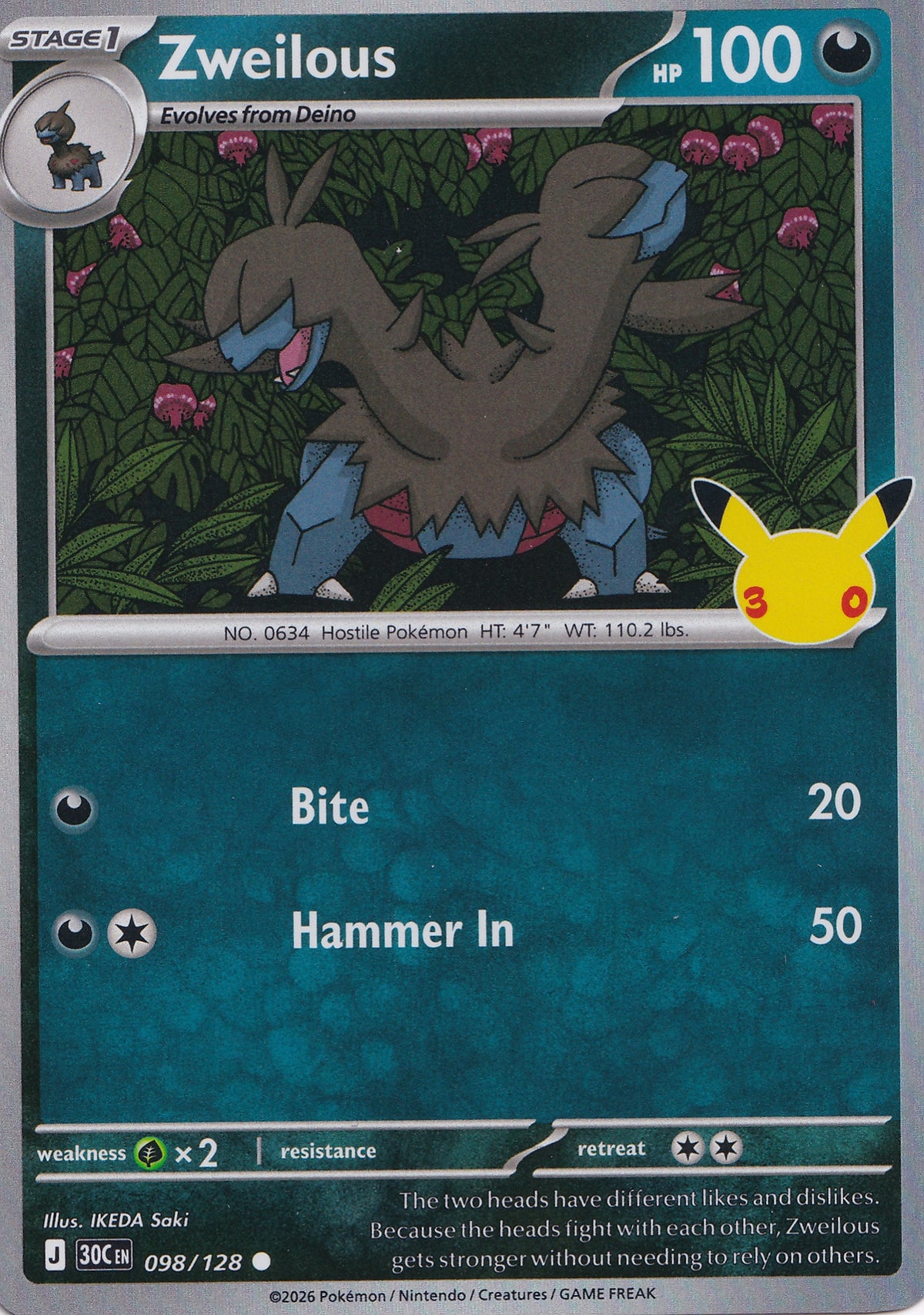 Zweilous 098/128 30C EN HOLO (NM)